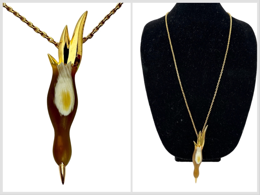 New Maiyet Horn Diving Bird Pendant 34' Necklace