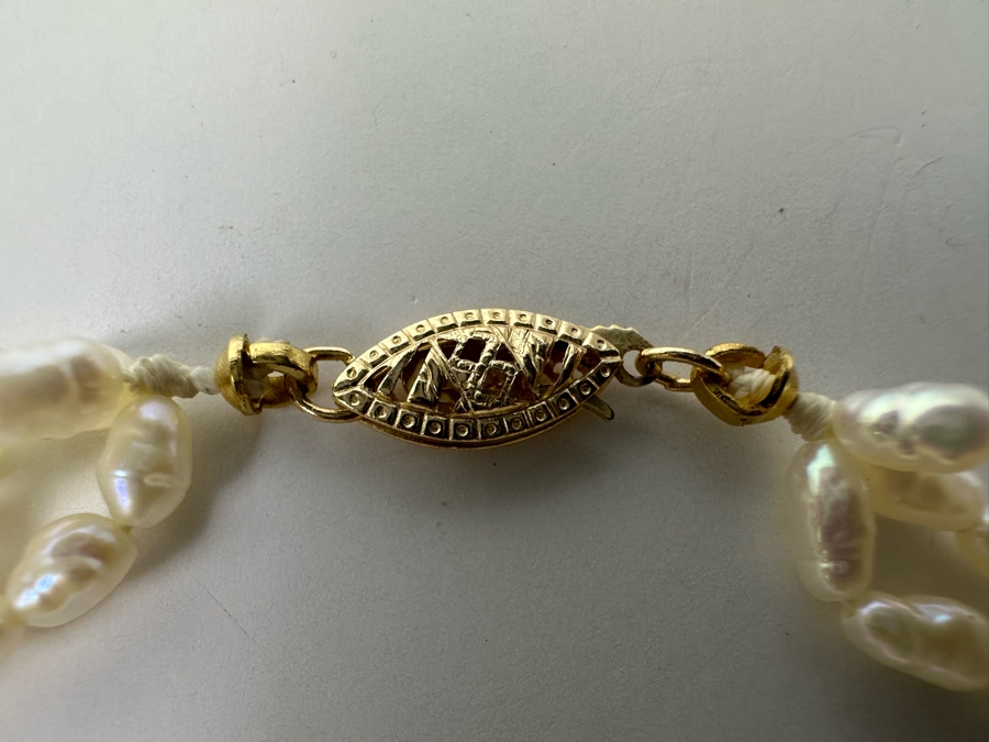 14K Gold Pearl 7' Bracelet 7.1g [Photo 9]