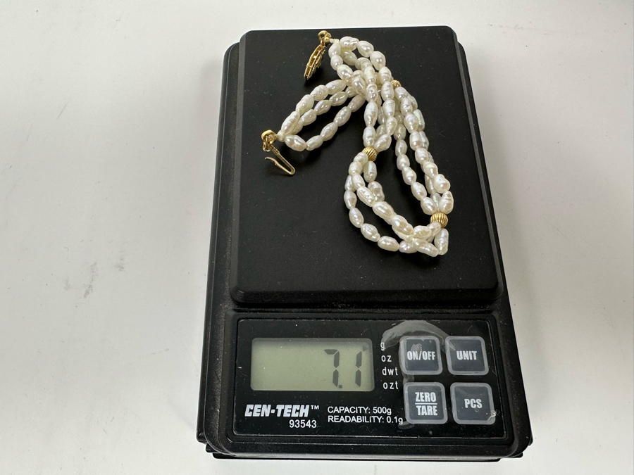 14K Gold Pearl 7' Bracelet 7.1g [Photo 16]