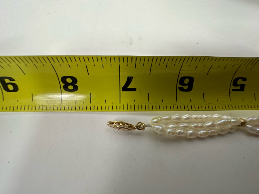 14K Gold Pearl 7' Bracelet 7.1g [Photo 15]