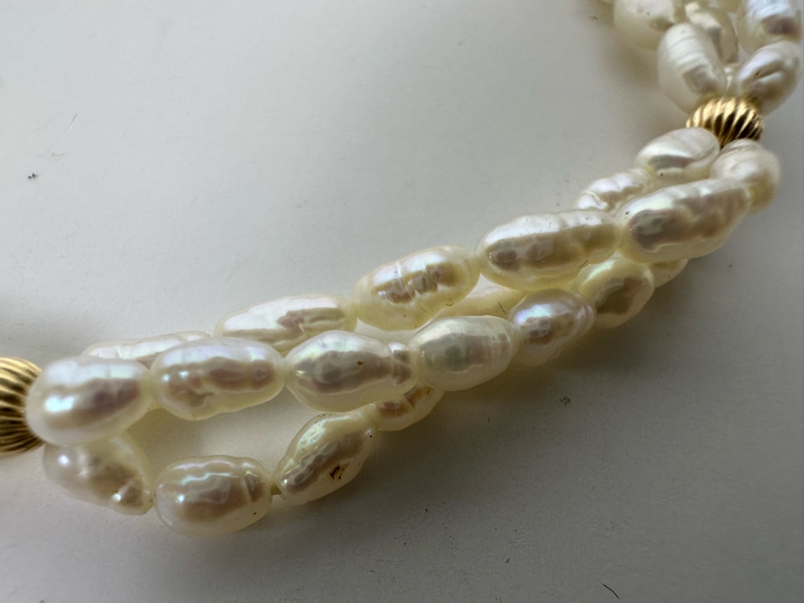 14K Gold Pearl 7' Bracelet 7.1g [Photo 7]