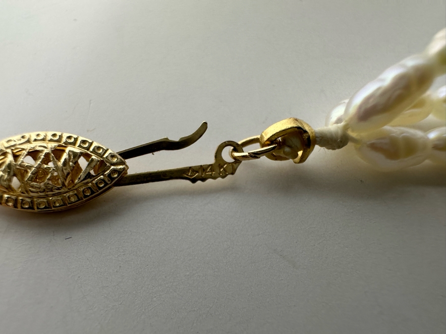 14K Gold Pearl 7' Bracelet 7.1g [Photo 11]