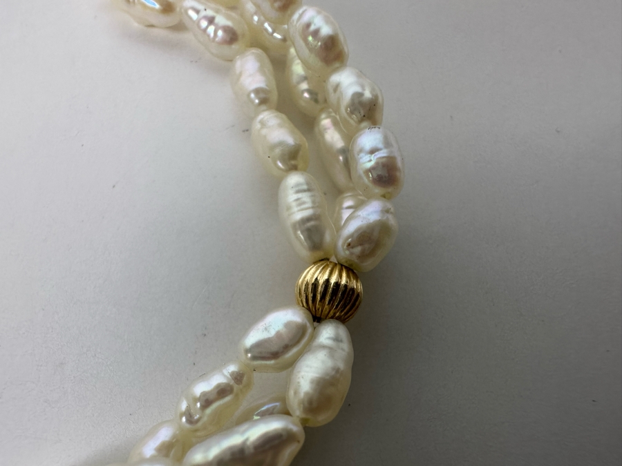 14K Gold Pearl 7' Bracelet 7.1g [Photo 8]