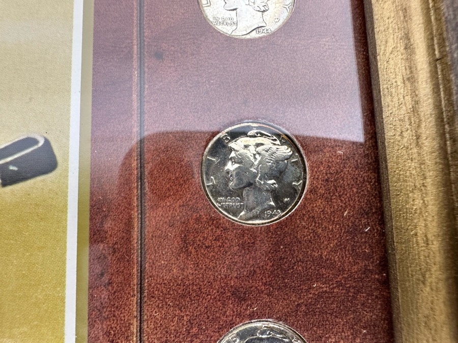 Framed Collection Of Ten Silver Mercury Dimes 10 X 12 [Photo 14]