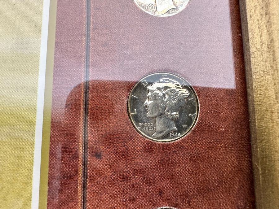 Framed Collection Of Ten Silver Mercury Dimes 10 X 12 [Photo 13]