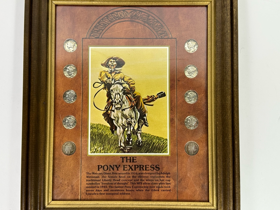 Framed Collection Of Ten Silver Mercury Dimes 10 X 12 [Photo 4]