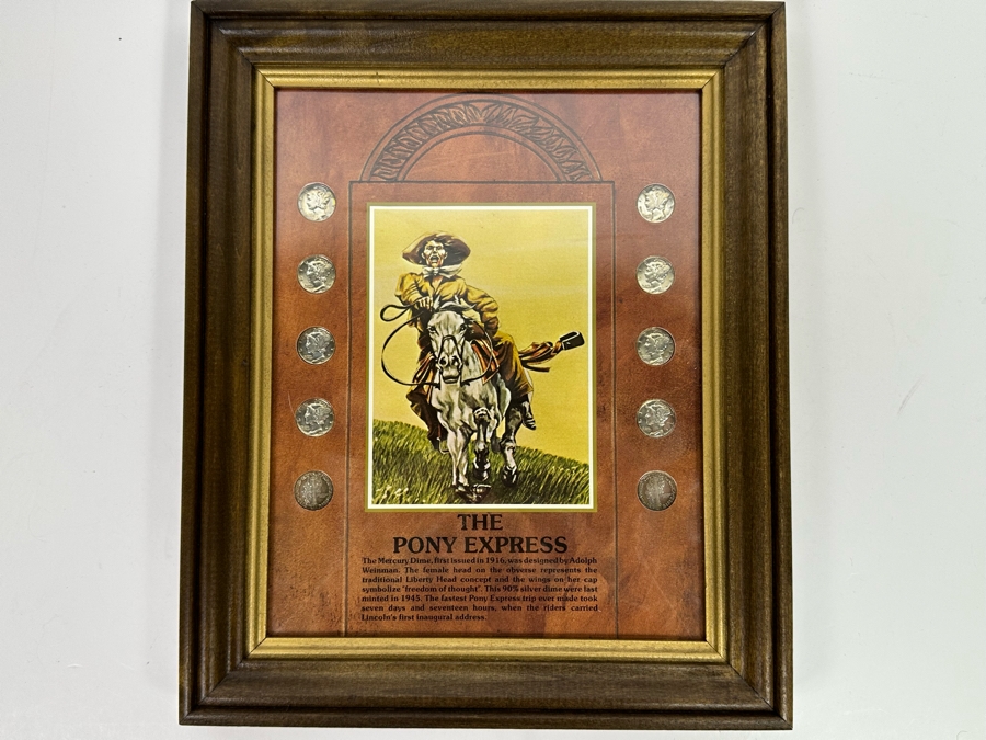 Framed Collection Of Ten Silver Mercury Dimes 10 X 12 [Photo 2]