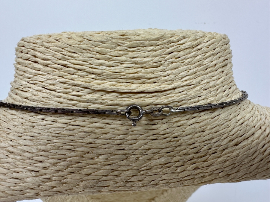 Sterling Silver Lapis Lazuli Pendant With Sterling Silver 19' Necklace 22.3g [Photo 8]