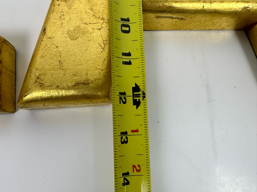 Set Of Three Wooden Gold Tone Letters E - A - T 26W X 12H [Photo 9]