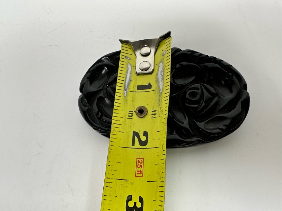 Bakelite Mourning Brooch Pin 3 X 2 [Photo 6]