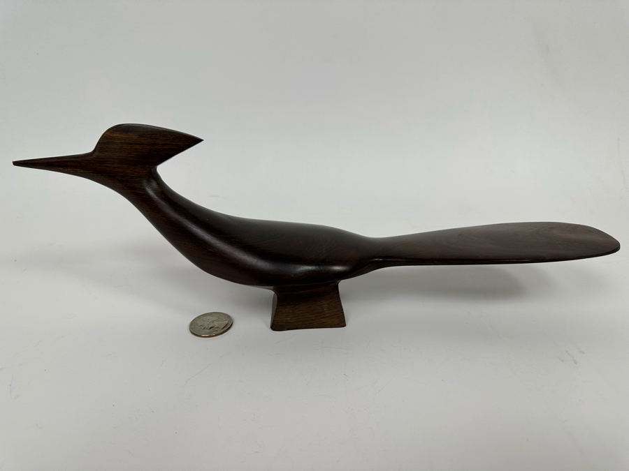 Hand Carved Ironwood Road Runner Bird Sculpture 13W X 4H [Photo 3]