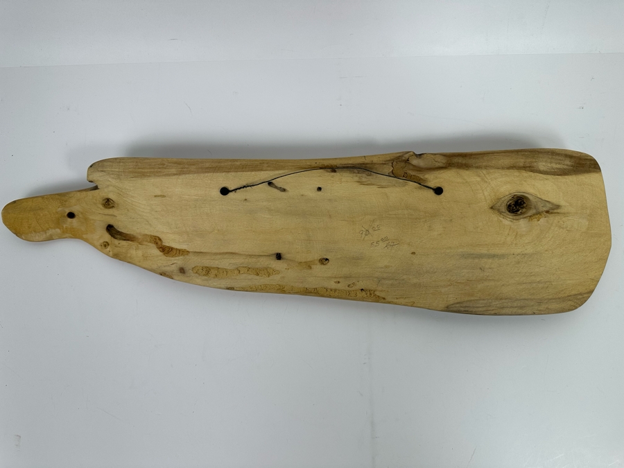 Hand Painted Organic Wooden Plaque Of Native American Pottery Signed 23.5 X 6 [Photo 8]