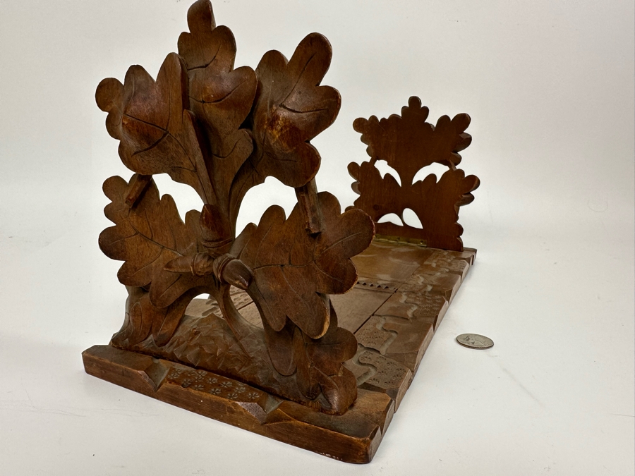 Victorian Hand Carved Wooden Adjustable Bookends 16W X 7D X 7.5H [Photo 5]