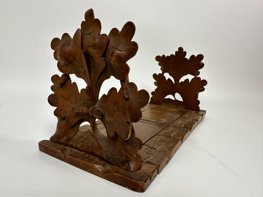 Victorian Hand Carved Wooden Adjustable Bookends 16W X 7D X 7.5H [Photo 2]