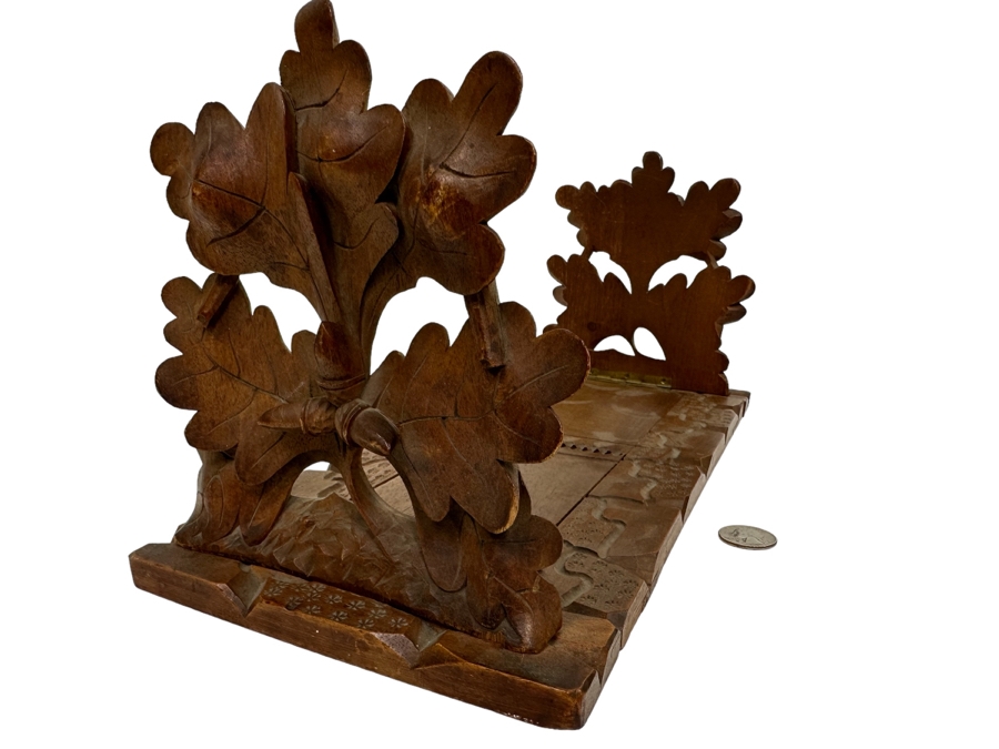 Victorian Hand Carved Wooden Adjustable Bookends 16W X 7D X 7.5H [Photo 1]