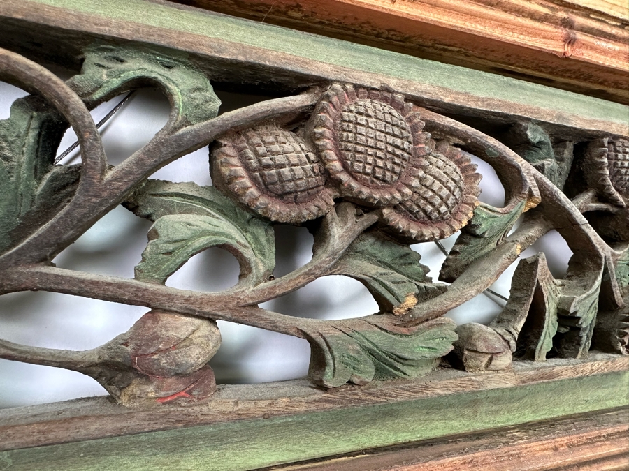 Vintage Chinese Relief Carved Temple Panels Wall Decor 19 X 40.5, A Pair [Photo 30]