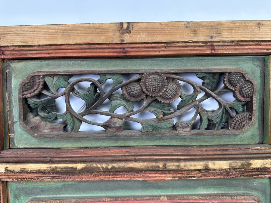 Vintage Chinese Relief Carved Temple Panels Wall Decor 19 X 40.5, A Pair [Photo 29]