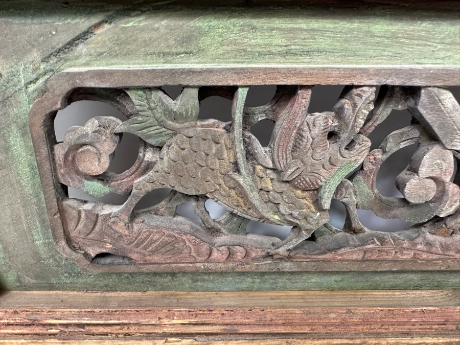 Vintage Chinese Relief Carved Temple Panels Wall Decor 19 X 40.5, A Pair [Photo 32]