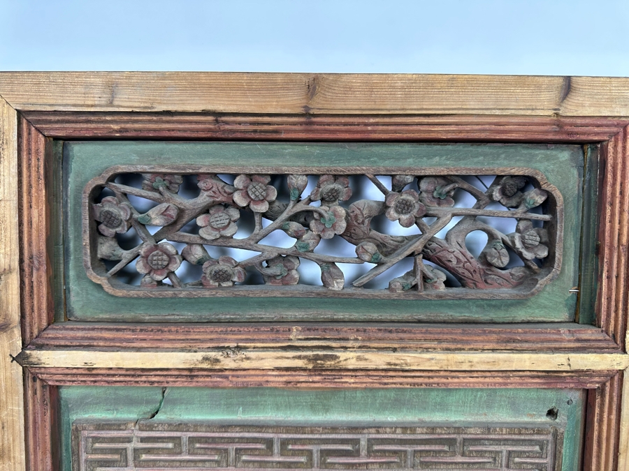 Vintage Chinese Relief Carved Temple Panels Wall Decor 19 X 40.5, A Pair [Photo 16]