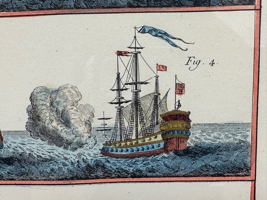 Maritime Signals - Marine, Signaux De Correspondance Maritime Hand Colored Print From Plate XXIII 8 X 14 Framed 15 X 20 [Photo 7]