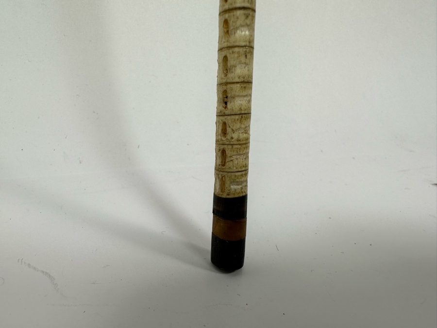 Antique Shark Vertebrae Horn Handle Cane 32L [Photo 8]