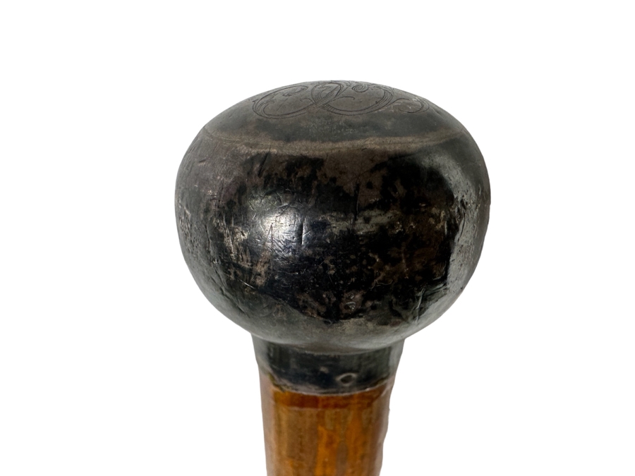 Sterling Silver Handle Wooden Cane 36L [Photo 2]