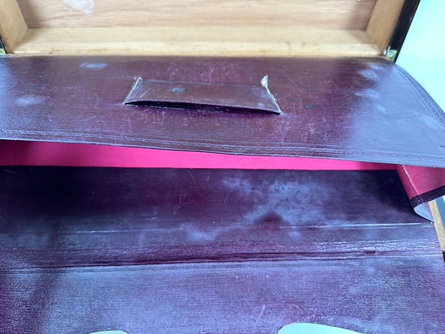 Antique Portable Folding Writing Desk Wooden Box 18W X 10D X 6H [Photo 11]