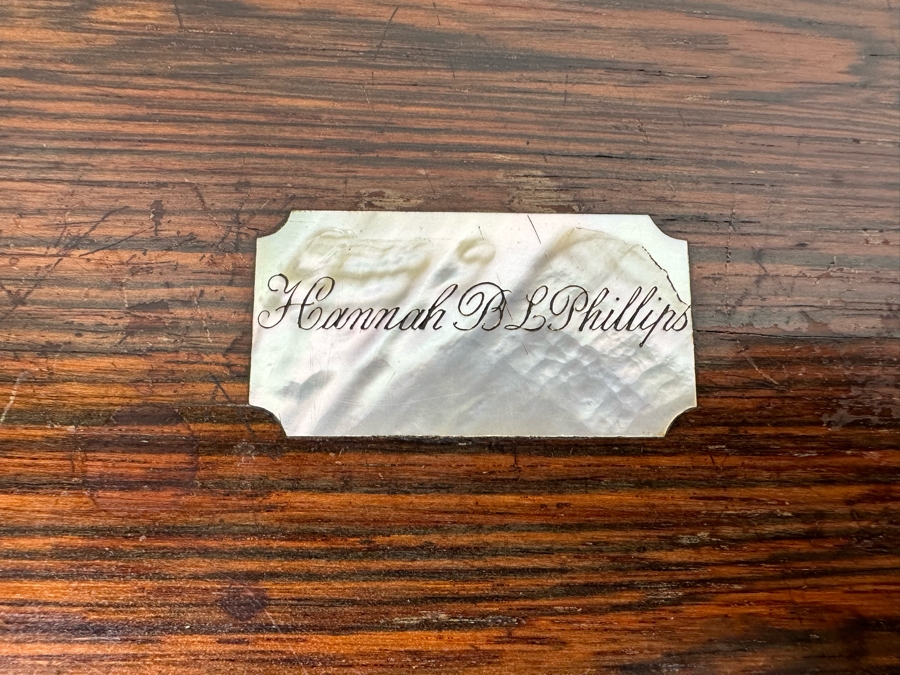 Antique Portable Folding Writing Desk Wooden Box 18W X 10D X 6H [Photo 6]