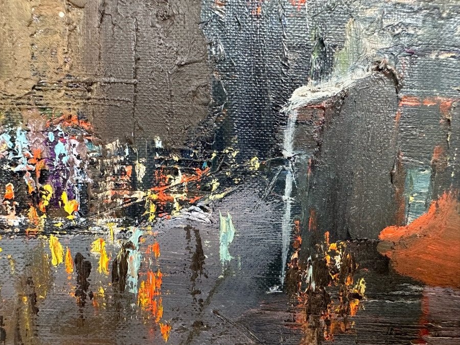 Jim Williams Original Mid-Century Oil Painting On Panel Titled 'Street Of Dreams' 14 X 18 Framed 19 X 23 [Photo 8]