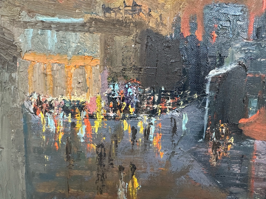 Jim Williams Original Mid-Century Oil Painting On Panel Titled 'Street Of Dreams' 14 X 18 Framed 19 X 23 [Photo 7]