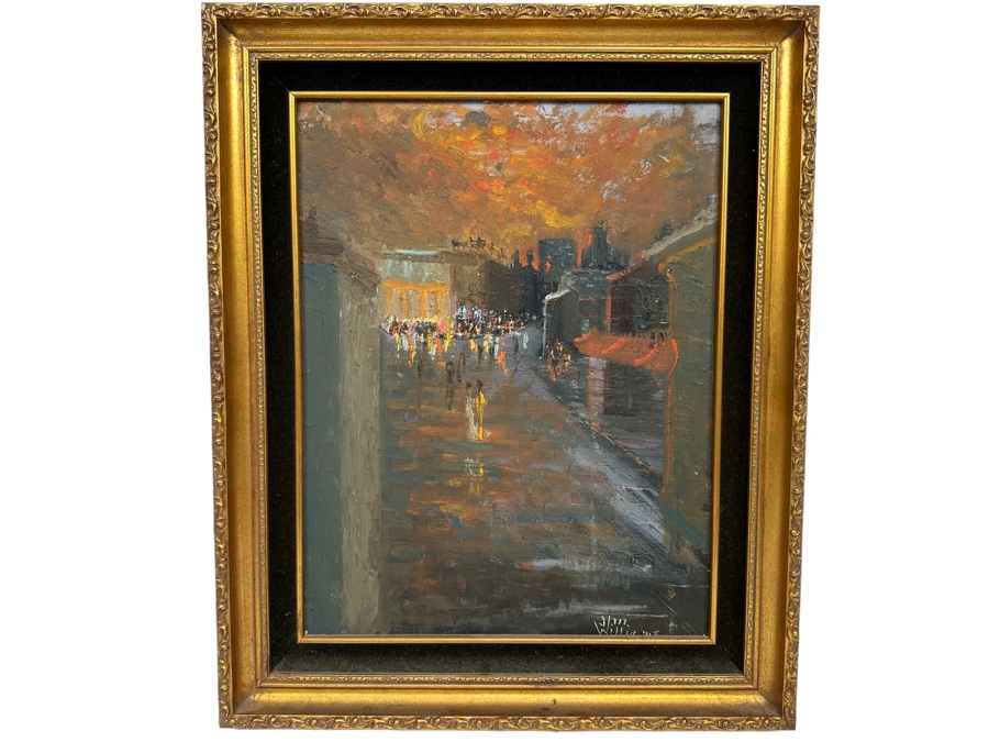 Jim Williams Original Mid-Century Oil Painting On Panel Titled 'Street Of Dreams' 14 X 18 Framed 19 X 23 [Photo 1]