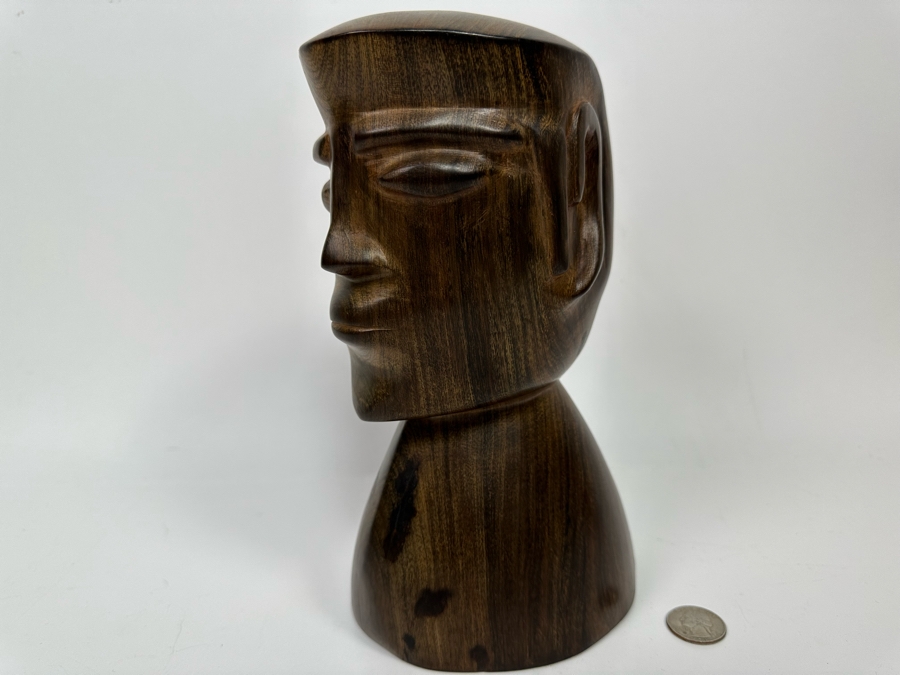Carved Ironwood Bust Sculpture 4W X 5.5D X 9H [Photo 9]