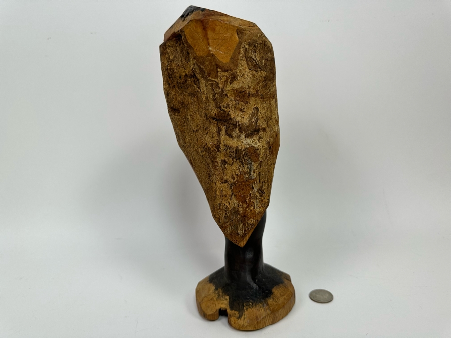 Carved Wooden South African Woman's Bust Sculpture 4W X 4D X 11H [Photo 9]