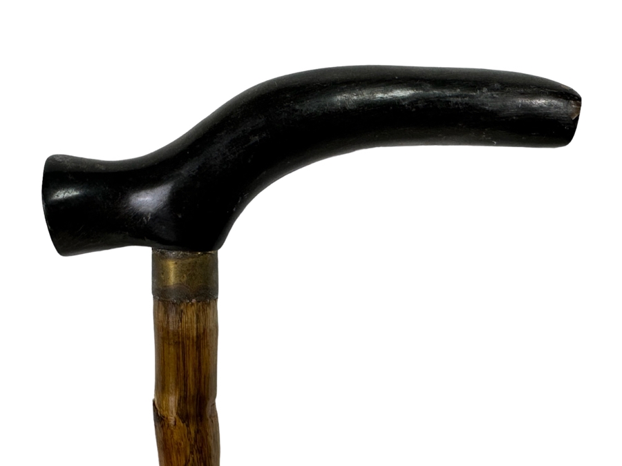Vintage Horn Handle Bamboo Cane 35L [Photo 2]