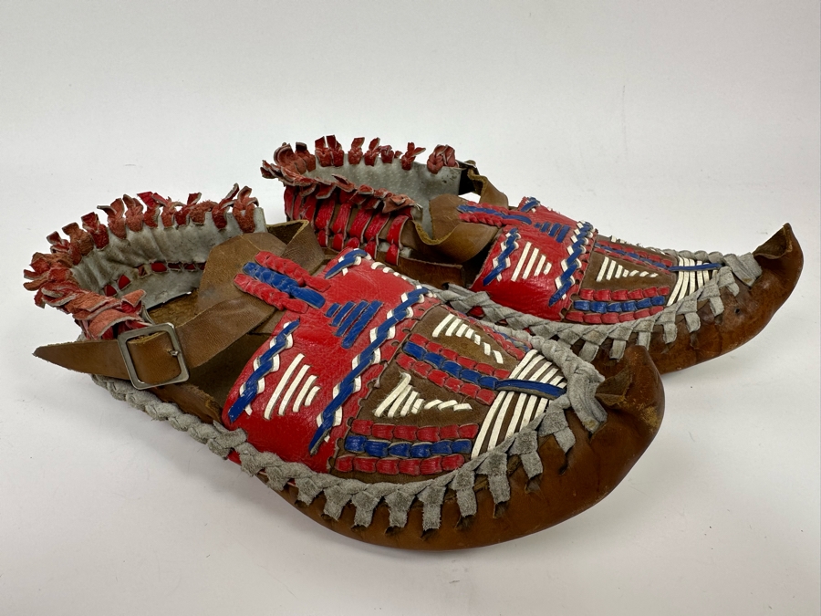 Pair Of Vintage Leather Moccasins 10L [Photo 3]
