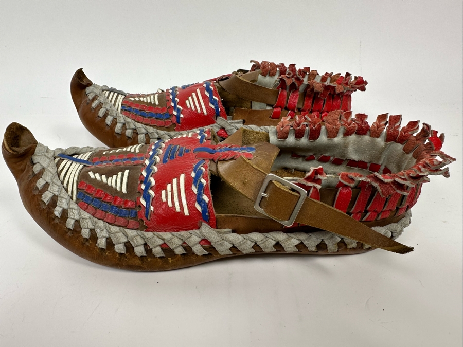 Pair Of Vintage Leather Moccasins 10L [Photo 8]