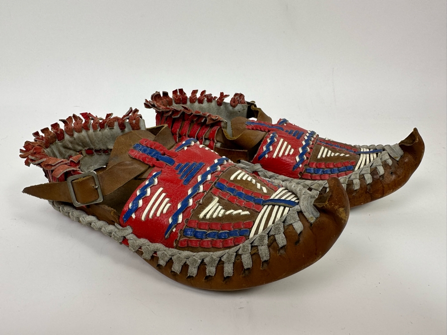 Pair Of Vintage Leather Moccasins 10L [Photo 2]