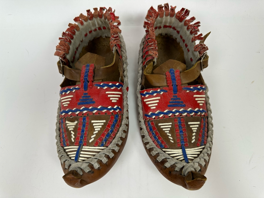 Pair Of Vintage Leather Moccasins 10L [Photo 4]