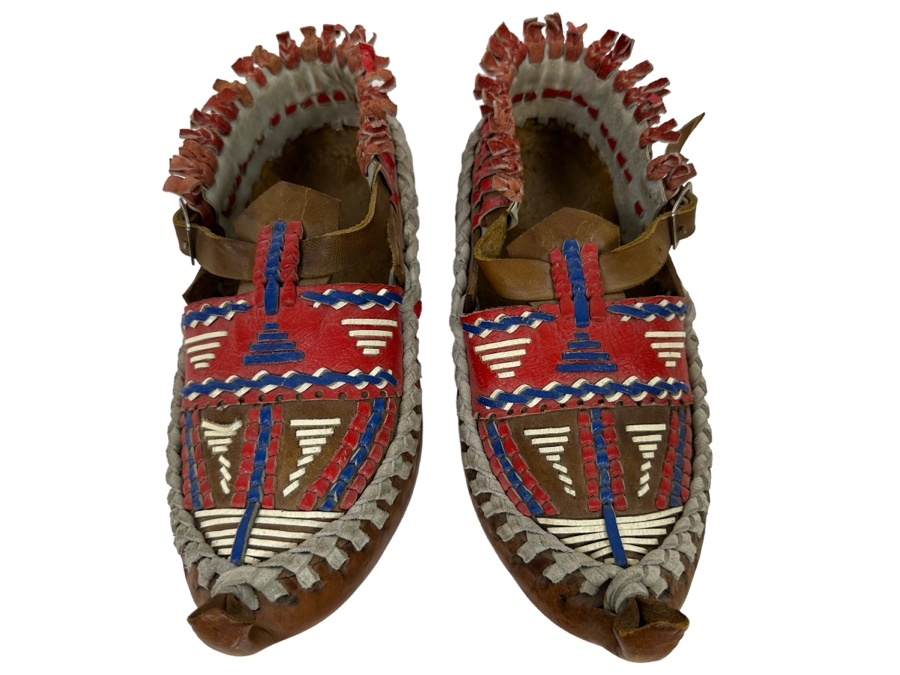 Pair Of Vintage Leather Moccasins 10L [Photo 1]