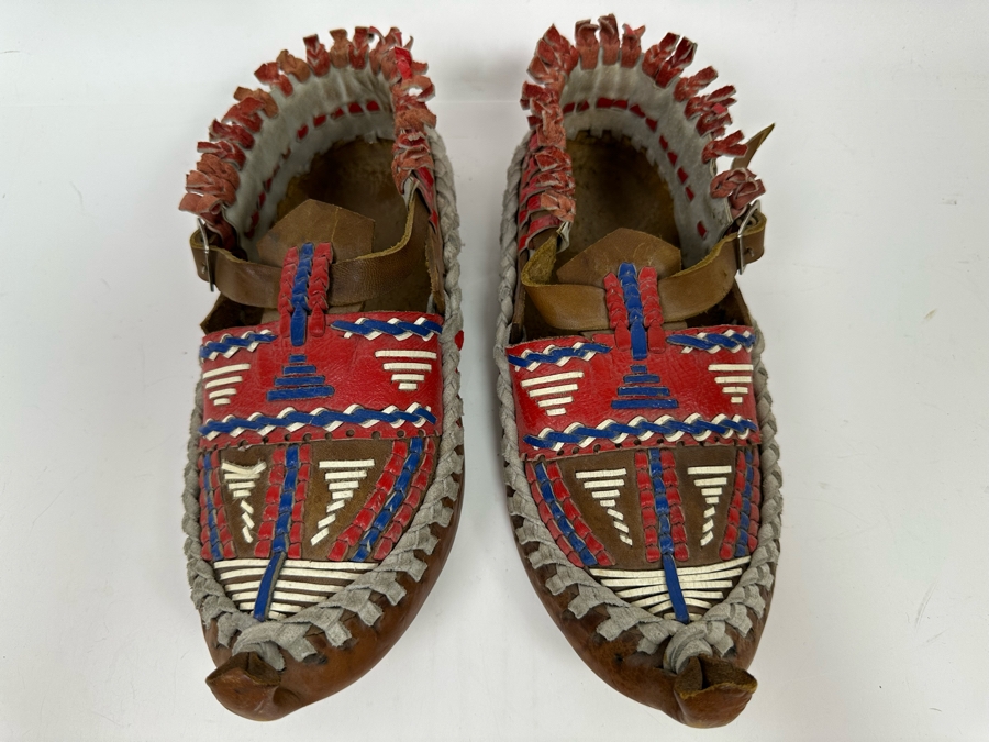 Pair Of Vintage Leather Moccasins 10L [Photo 5]