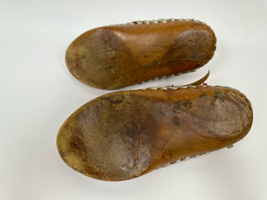 Pair Of Vintage Leather Moccasins 10L [Photo 9]