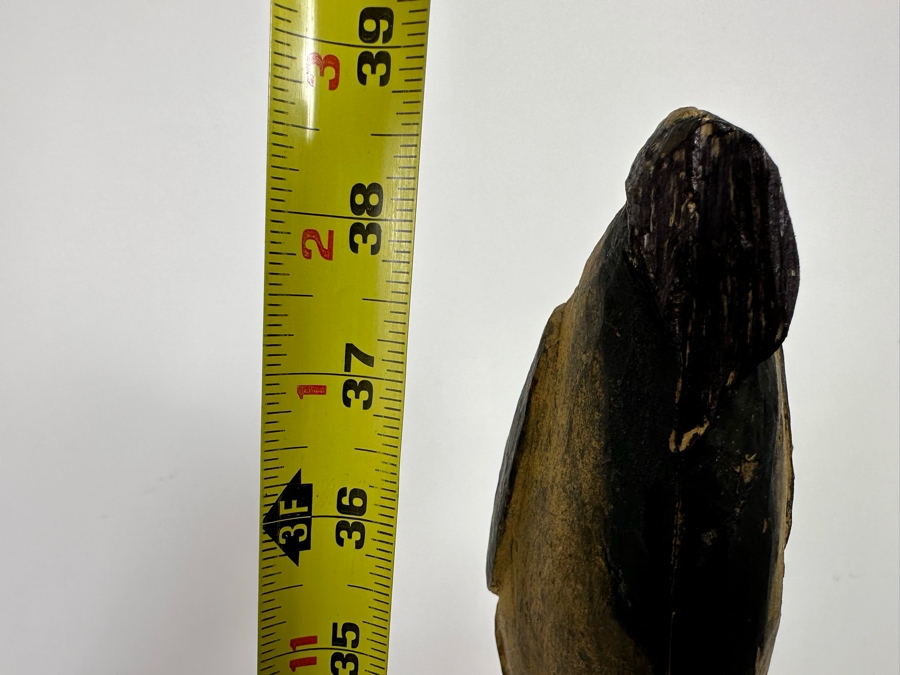 Large Ethnic Carved Wooden Statue Of Man With Bird On His Head 9W X 9D X 38H [Photo 16]