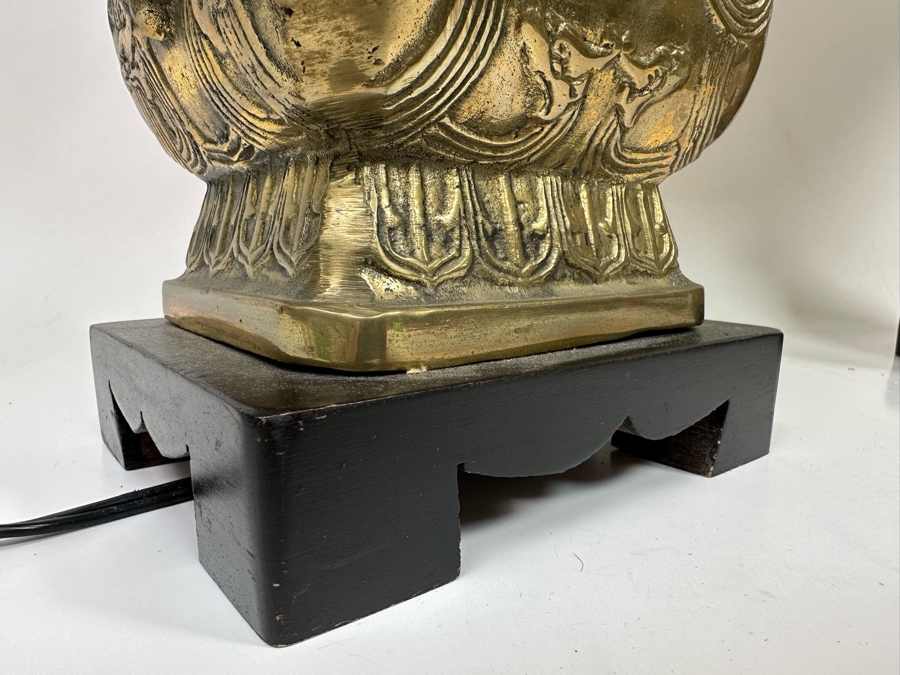Pair Of Chinese Brass Table Lamps 27H [Photo 13]