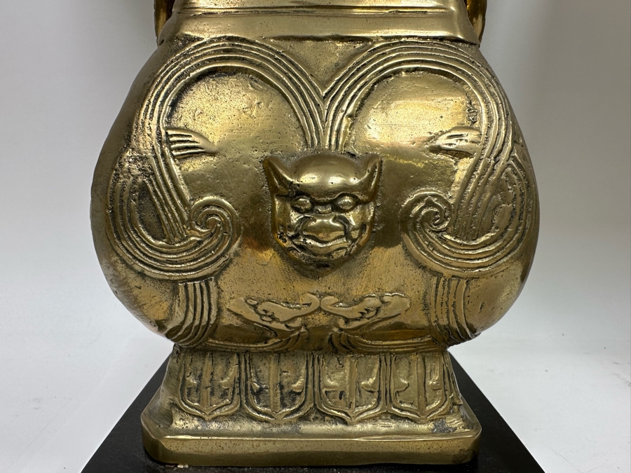 Pair Of Chinese Brass Table Lamps 27H [Photo 5]