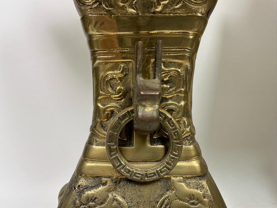 Pair Of Chinese Brass Table Lamps 27H [Photo 11]