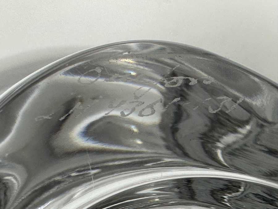 Orrefors Swedish Crystal Footed Bowl, Pomona Lars Hellsten Signed 7.5W X 4.5H [Photo 13]