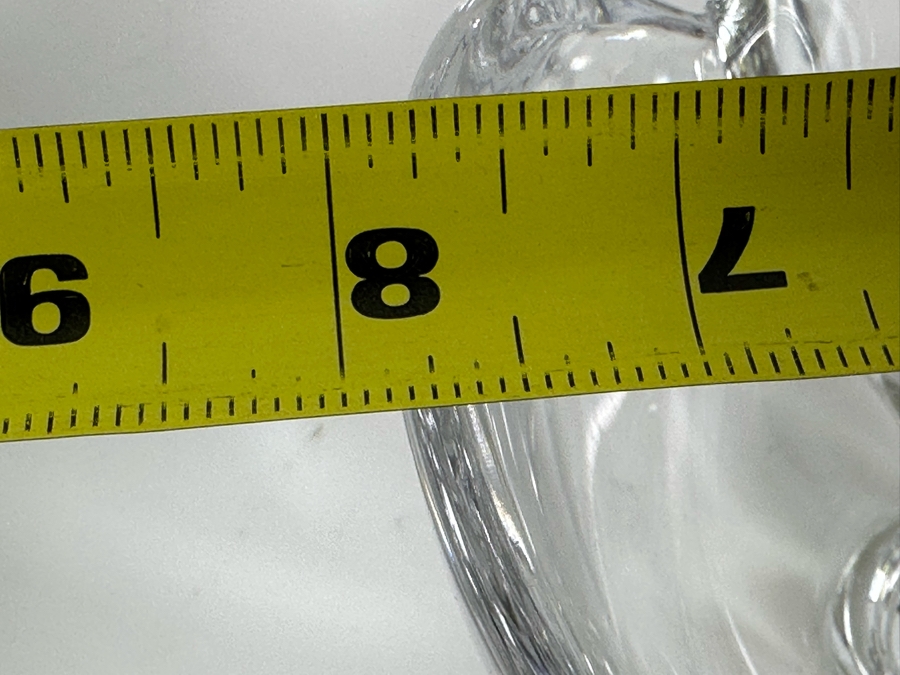 Orrefors Swedish Crystal Footed Bowl, Pomona Lars Hellsten Signed 7.5W X 4.5H [Photo 14]