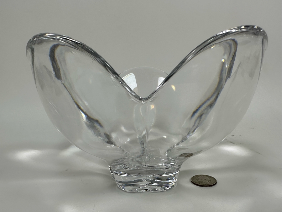 Orrefors Swedish Crystal Footed Bowl, Pomona Lars Hellsten Signed 7.5W X 4.5H [Photo 4]