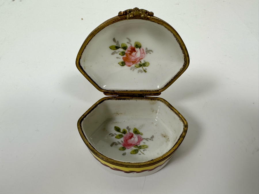 Hand Painted French Porcelain Box 2.5W