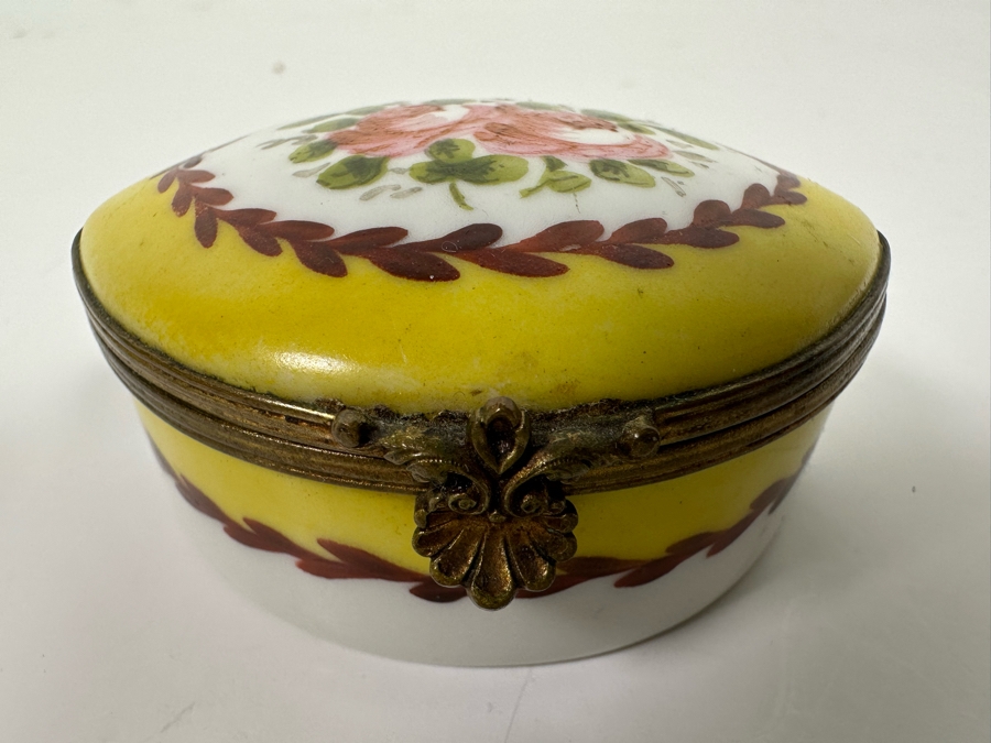 Hand Painted French Porcelain Box 2.5W [Photo 3]